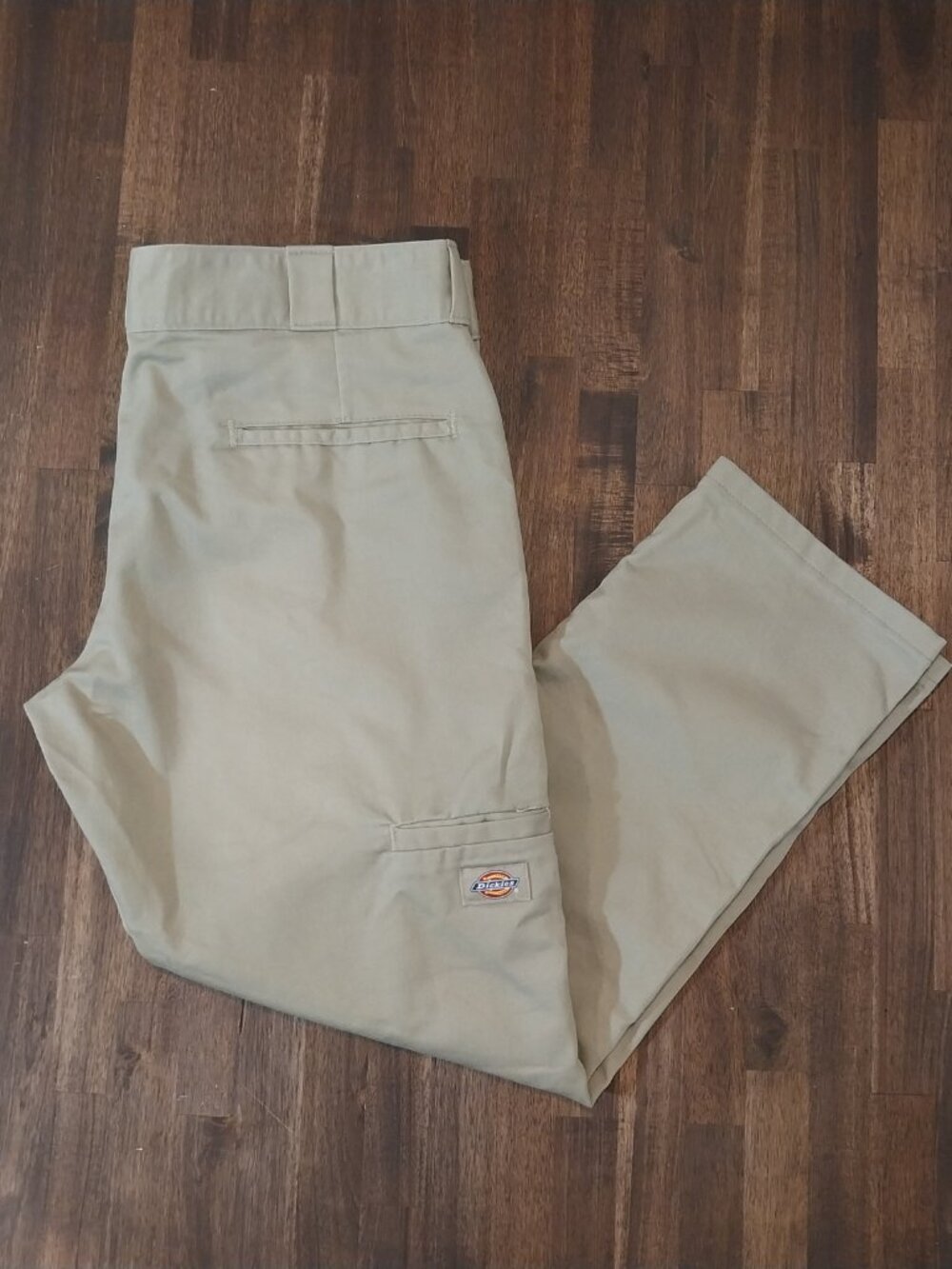 Dickies 34x25.5 Men Work Pants Skinny Straight Double Knee Beige Khaki DWP8110DS